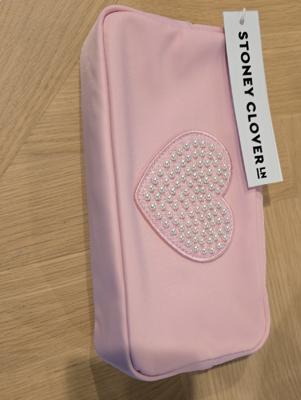 Stoney Clover Lane Light Pink Zip Pouch with Gold Zipper